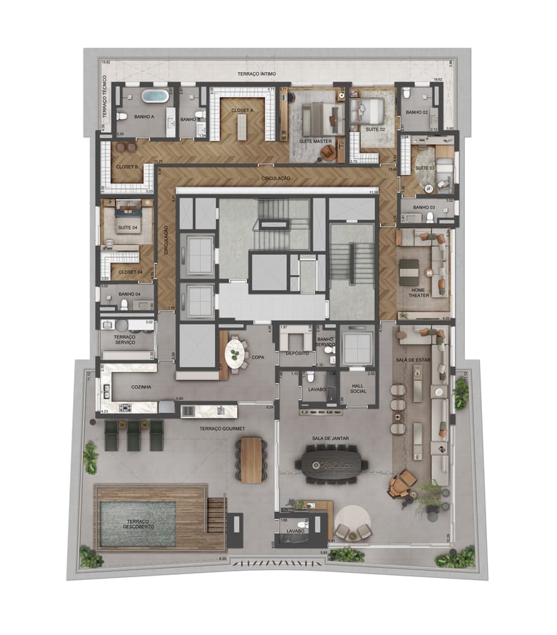 Conheça A Planta De Uma Penthouse - Planta Do Lindenberg Vista Brooklin