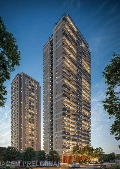 Fachada Noturna Das Torres Do Monã Mooca, Lançamento Da Diálogo Engenharia Na Mooca
