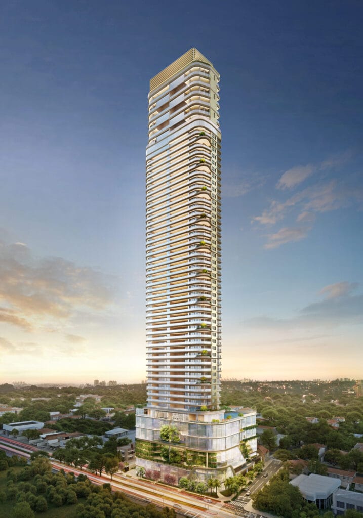 Fachada Do Epic Jardim Europa Com 210 Metros De Altura E Linhas Curvas Assinadas Pela Pininfarina